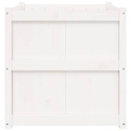 Berkfield Home Garden Planter White 70x70x70 cm Solid Wood Pine - Size: 70 x 70 x 70 cm - thumbnail 6