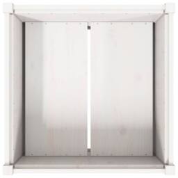 Berkfield Home Garden Planter White 70x70x70 cm Solid Wood Pine - Size: 70 x 70 x 70 cm - thumbnail 8
