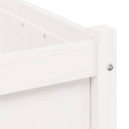 Berkfield Home Garden Planter White 70x70x70 cm Solid Wood Pine - Size: 70 x 70 x 70 cm - thumbnail 9