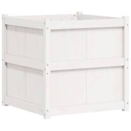 Berkfield Home Garden Planter White 70x70x70 cm Solid Wood Pine - Size: 70 x 70 x 70 cm - thumbnail 7