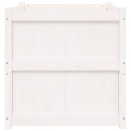 Berkfield Home Garden Planter White 70x70x70 cm Solid Wood Pine - Size: 70 x 70 x 70 cm - thumbnail 5
