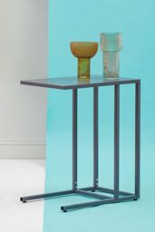 Orsina Sleek Grey Metal Side Table, Modern Design Bedside Table For Bedroom, Functional Livingroom Sidetable - thumbnail 4