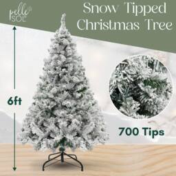 Pelle & Sol 6ft Snow Tipped Flocked Christmas Tree with Snowy 700 Tips in White - Size: 5ft - thumbnail 2