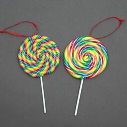 Shatchi Christmas Tree Hanging Decorations Lollipop Pendants Candy Cane Tree Wall Home Décor Ornaments 12pcs Set
