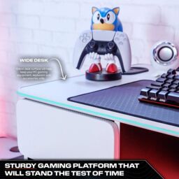 X Rocker Carbon-Tek 120cm LED Gaming Desk with Drawer & Charging in White - thumbnail 5