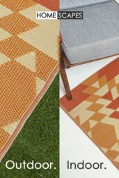 Homescapes Luxury Outdoor Rug Waterproof Reversible for Garden, Orange Anya Aztec - Size: 150 cm x 240 cm - thumbnail 5