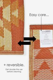 Homescapes Luxury Outdoor Rug Waterproof Reversible for Garden, Orange Anya Aztec - Size: 150 cm x 240 cm - thumbnail 6