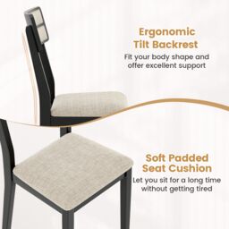 Gymax Upholstered Kitchen Chairs Set of 4 Modern Dining Chairs-Black in Black - Size: 4 Pack - thumbnail 6