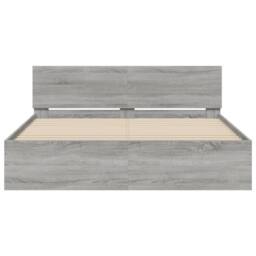 Berkfield Home Bed Frame with LED without Mattress Grey Sonoma 160x200 cm - thumbnail 7