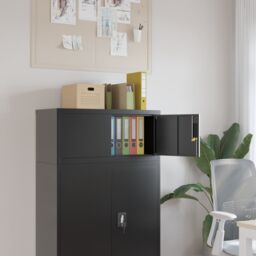 Berkfield Home File Cabinet Black 90x40x40 cm Steel - Size: 90 x 40 x 40 cm - thumbnail 1