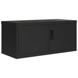 Berkfield Home File Cabinet Black 90x40x40 cm Steel - Size: 90 x 40 x 40 cm - thumbnail 2