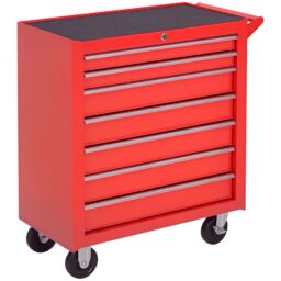 DURHAND Roller Tool Cabinet 7 Drawers Storage Chest Box Swivel Garage Workshop in Red - thumbnail 2