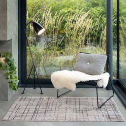 Kukoon Grey Striped Beige Abstract Soft Pile Living Room Area Rug - Size: 80 cm x 150 cm - thumbnail 6