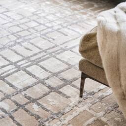 Kukoon Grey Striped Beige Abstract Soft Pile Living Room Area Rug - Size: 80 cm x 150 cm - thumbnail 2