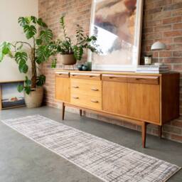 Kukoon Grey Striped Beige Abstract Soft Pile Living Room Area Rug - Size: 80 cm x 150 cm - thumbnail 5
