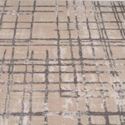 Kukoon Grey Striped Beige Abstract Soft Pile Living Room Area Rug - Size: 80 cm x 150 cm - thumbnail 9