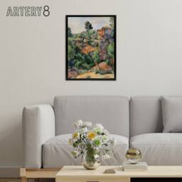 "Artery8 Bibemus Quarry Cubist Landscape Paul Cezanne Framed Canvas Wall Art - Size: W12"" x H16""" - thumbnail 3