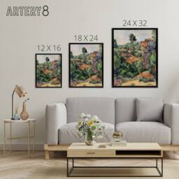 "Artery8 Bibemus Quarry Cubist Landscape Paul Cezanne Framed Canvas Wall Art - Size: W12"" x H16""" - thumbnail 4