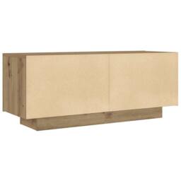 Berkfield Home TV Cabinet Artisan Oak 100x35x40 cm Engineered Wood in Brown - Size: 100 x 35 x 40 cm - thumbnail 6