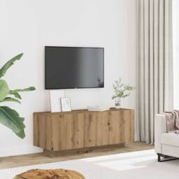Berkfield Home TV Cabinet Artisan Oak 100x35x40 cm Engineered Wood in Brown - Size: 100 x 35 x 40 cm - thumbnail 3