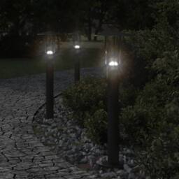 Berkfield Home Outdoor Floor Lamp Black 60 cm Stainless Steel - thumbnail 1