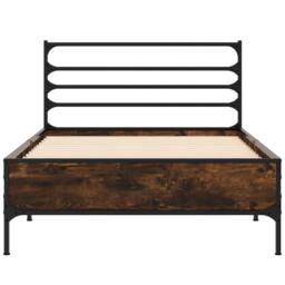 Berkfield Home Durable Bed Frame without Mattress Smoked Oak 90x190 cm Single in Brown - thumbnail 4
