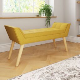 GFW Milan Ottoman Storage Bench in Mustard - thumbnail 2