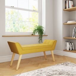 GFW Milan Ottoman Storage Bench in Mustard - thumbnail 1