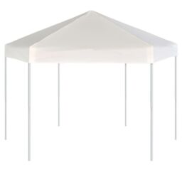 Berkfield Home Hexagonal Pop-Up Marquee with 6 Sidewalls Cream White 3.6x3.1 m in Beige - thumbnail 4