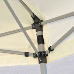 Berkfield Home Hexagonal Pop-Up Marquee with 6 Sidewalls Cream White 3.6x3.1 m in Beige - thumbnail 5