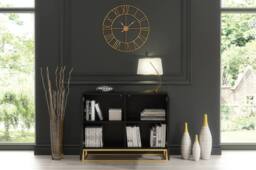 Creative Furniture Ripple Sideboard 100cm - Modern Fluted Design with Push to Open doors in Black - thumbnail 8