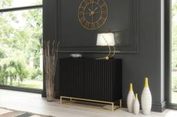 Creative Furniture Ripple Sideboard 100cm - Modern Fluted Design with Push to Open doors in Black - thumbnail 6