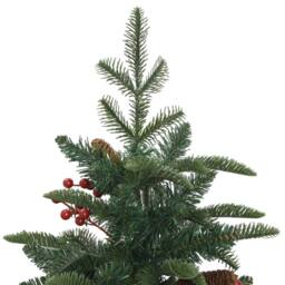 Berkfield Home Beautiful Artificial Hinged Christmas Tree with Cones & Berries in Green - thumbnail 4