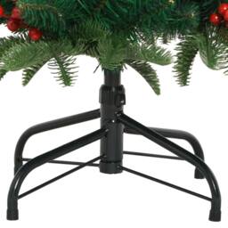 Berkfield Home Beautiful Artificial Hinged Christmas Tree with Cones & Berries in Green - thumbnail 6
