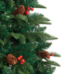 Berkfield Home Beautiful Artificial Hinged Christmas Tree with Cones & Berries in Green - thumbnail 5