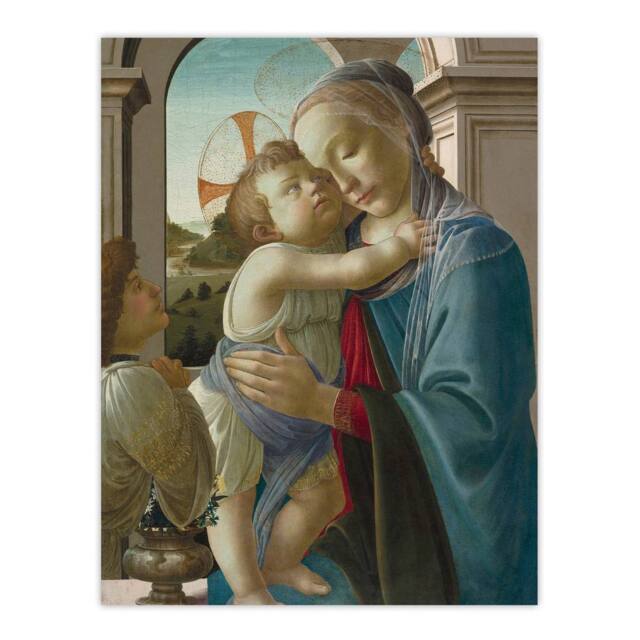 "Artery8 Virgin & Child an Angel Botticelli Vintage Wall Art Print Poster - Size: W12"" x H16""" - image 1