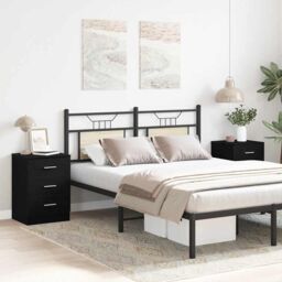 Berkfield Home Bedside Cabinets 2 pcs Black Oak 38x35x55 cm Engineered Wood - Size: 38 x 35 x 55 cm - thumbnail 4