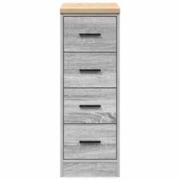 Berkfield Home Garage Storage Cabinet Grey Sonoma 30x51x85 cm Solid Wood Pine - Size: 30 x 51 x 85 cm - thumbnail 6