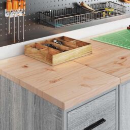 Berkfield Home Garage Storage Cabinet Grey Sonoma 30x51x85 cm Solid Wood Pine - Size: 30 x 51 x 85 cm - thumbnail 4