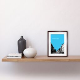 "Artery8 Wall Art Print Royal Mile Edinburgh Scotland Famous Street Sky Blue Framed Art in Brown - Size: W7"" x H9""" - thumbnail 2