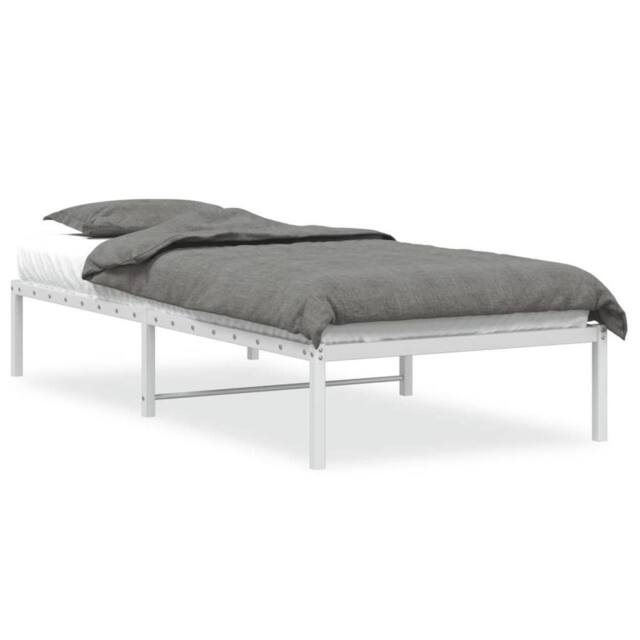 Berkfield Home Metal Bed Frame without Mattress White 90x190cm - Size: 90x190 cm - image 1