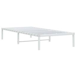 Berkfield Home Metal Bed Frame without Mattress White 90x190cm - Size: 90x190 cm - thumbnail 4