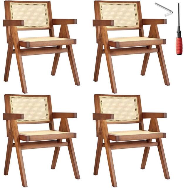 tectake Dining Chair Lizzy Set Of 4 - Dark Oak in Dark Brown - Size: 4 Pack - image 1
