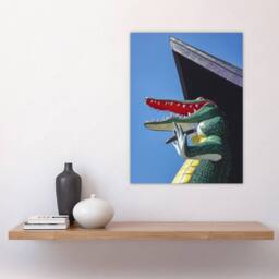 "Artery8 Gatorland Zoo Alligator With Cigar Margolies Wall Art Poster Print in Blue - Size: W18"" x H24""" - thumbnail 4