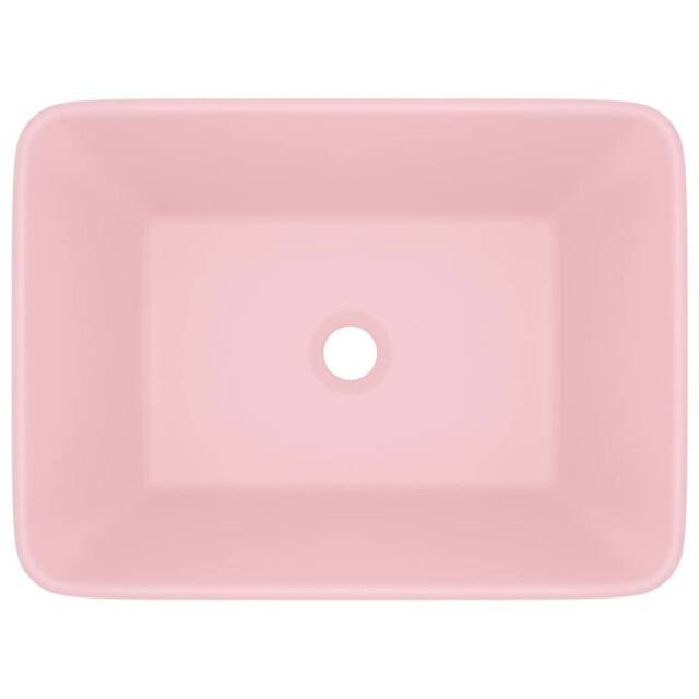 Berkfield Home Luxury Wash Basin Matt Pink 41x30x12 cm Ceramic - Size: 41 x 30 x 12 cm - image 1