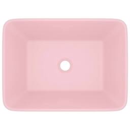 Berkfield Home Luxury Wash Basin Matt Pink 41x30x12 cm Ceramic - Size: 41 x 30 x 12 cm