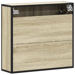 Berkfield Home Bathroom Mirror Cabinet Sonoma Oak 65x20x60 cm Engineered Wood in Brown - Size: 65 x 20 x 60 cm - thumbnail 7