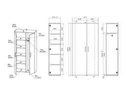 Vente-unique Utility Room Storage - Light Natural & White - W92 X H184 Cm in Light Oak - thumbnail 9