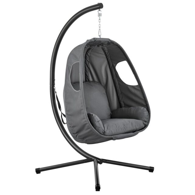 LIVIVO Hanging Swing Chair with Foldable Design in Grey - image 1