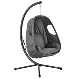 LIVIVO Hanging Swing Chair with Foldable Design in Grey - thumbnail 1